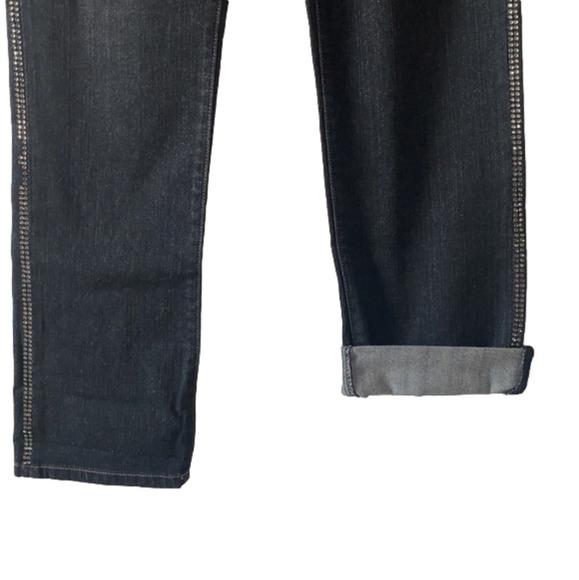 Chico's Platinum Alannia Jean Straight Leg High-Rise Stretch Embellished Jean - Picture 9 of 15
